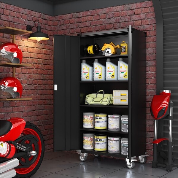 Shop Merax Metal Steel Rolling Garage with Adjustable Shelves