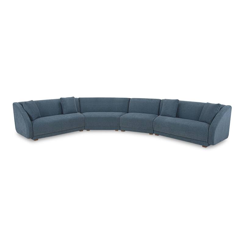 NADAAL STUDIOS Solace, 4-Piece Modular Sectional, Angled Sides - 192"W x34.29"D x31.5"H - Deep Blue