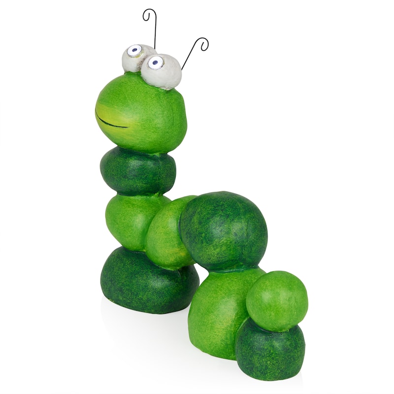 Solar Caterpillar Statuary w/ LED Light-Up Eyes