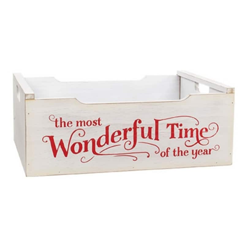 3/Set - Most Wonderful Time of the Year Wooden Crates w/Handles - Multi