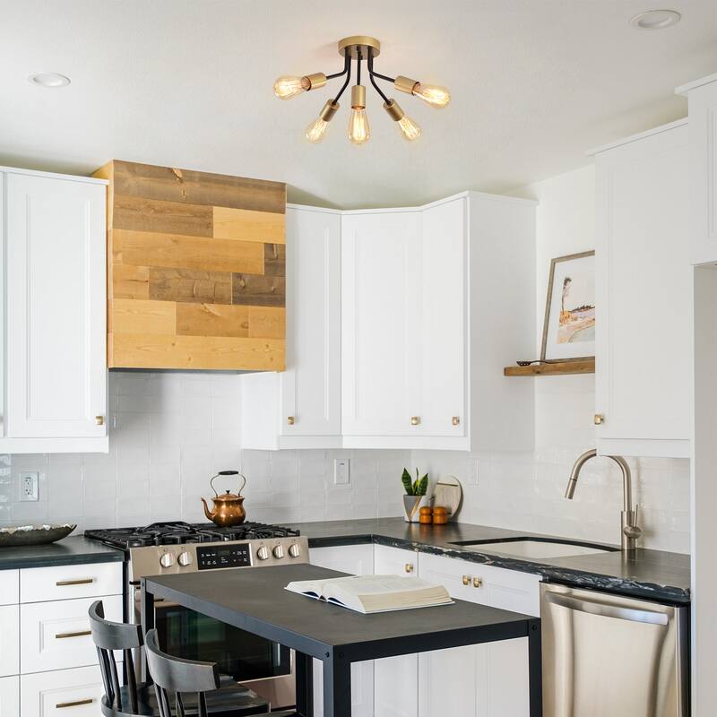 5-Light Semi Flush Mount Chandelier for Hallway Entryway Dining Room