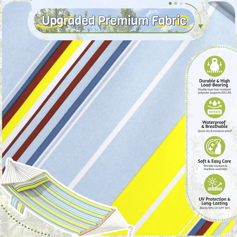 EROMMY Modern Portable Hammock, Hand-Woven Ropes, Anti-Tipping Design for Backyards, Beaches & Campsites