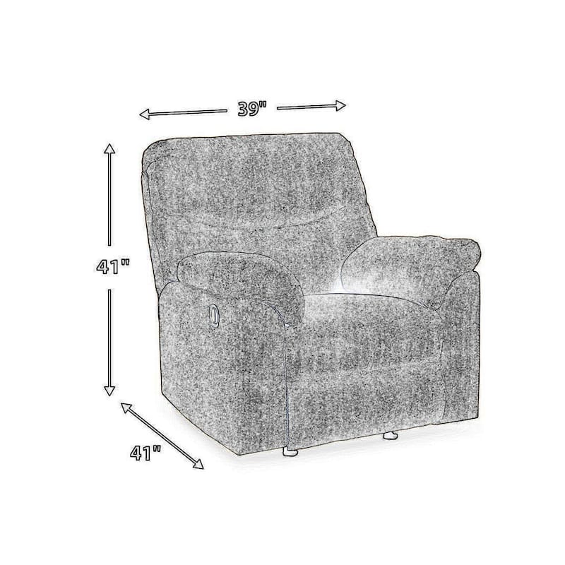 Tul Rocker Recliner Chair, Poly Fiber Foam Fill, Putty Gray Polyester