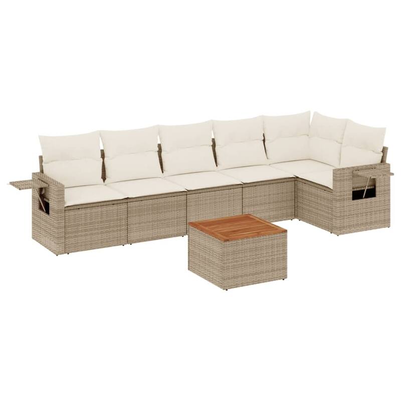 vidaXL Garden Sofa Set PE rattan Large Adjustable Armrests