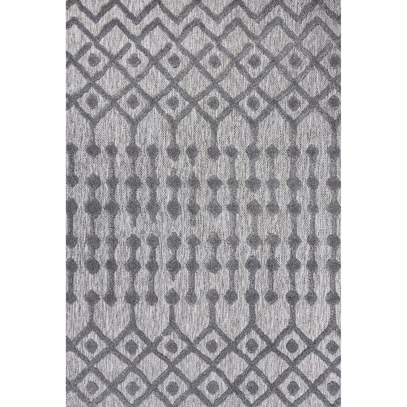 JONATHAN Y Portmany Moroccan Diamond Indoor/Outdoor Area Rug - 3 X 5 - Dark Gray