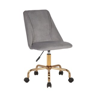 Velvet Home Office Chair With Gold Metal Legs Yellow Ibt Shop