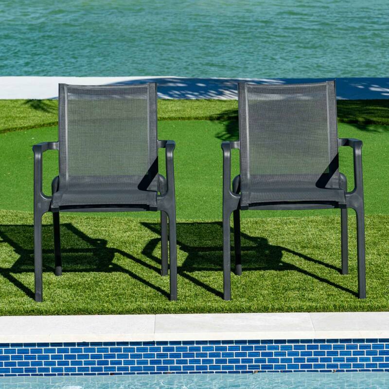 Paris Set of 2 Sling Armchairs - Anthracite