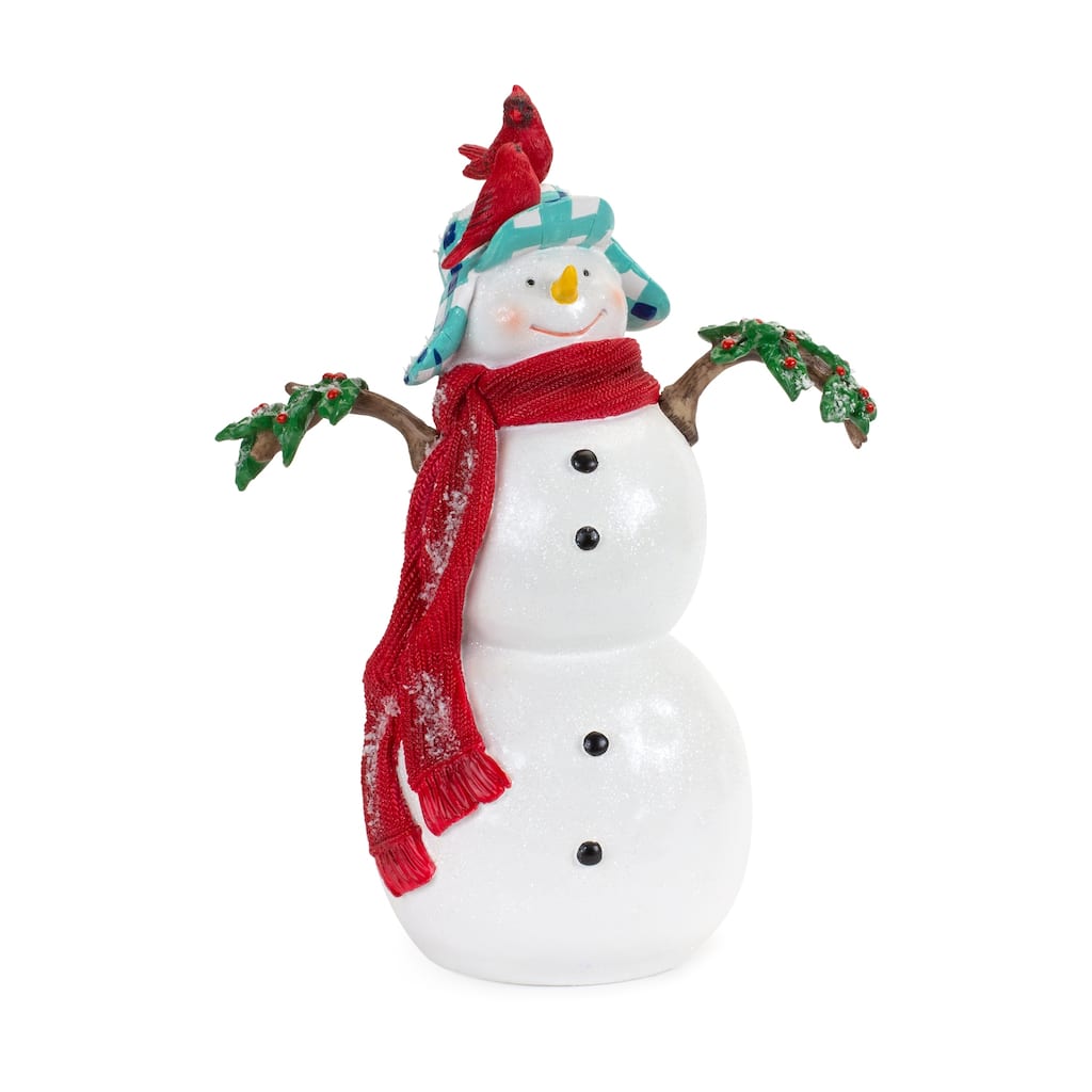 Snowman w/Cardinals Figurine