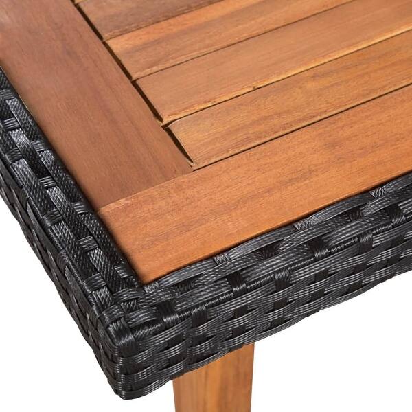 Shop Vidaxl Solid Wood Outdoor Dining Set 9 Pieces Poly Rattan Garden Furniture Overstock 27733550