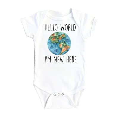 Hello World - Baby Boy Girl Clothes Infant Bodysuit Funny Cute Newborn