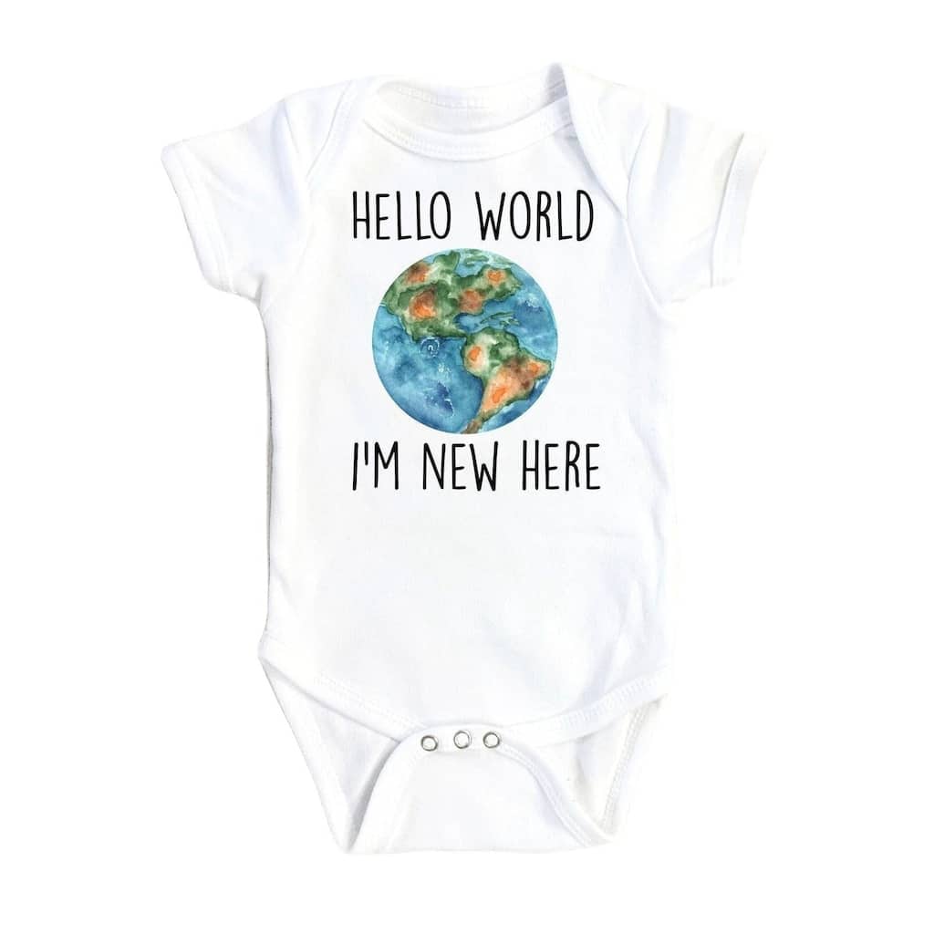 Hello World - Baby Boy Girl Clothes Infant Bodysuit Funny Cute Newborn