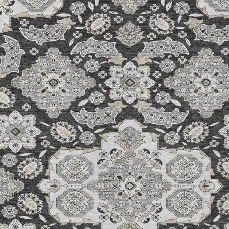 HomeRoots Medallion Traditional Rectangle Outdoor Rug