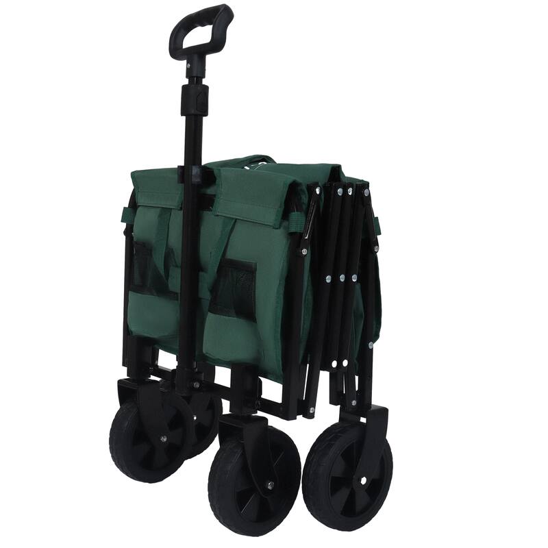 Expandable Dual-Layer Utility Wagon with 100% Extra Space - Grocery Cart for Camping, Shopping, Sports, Gardening, Fishing