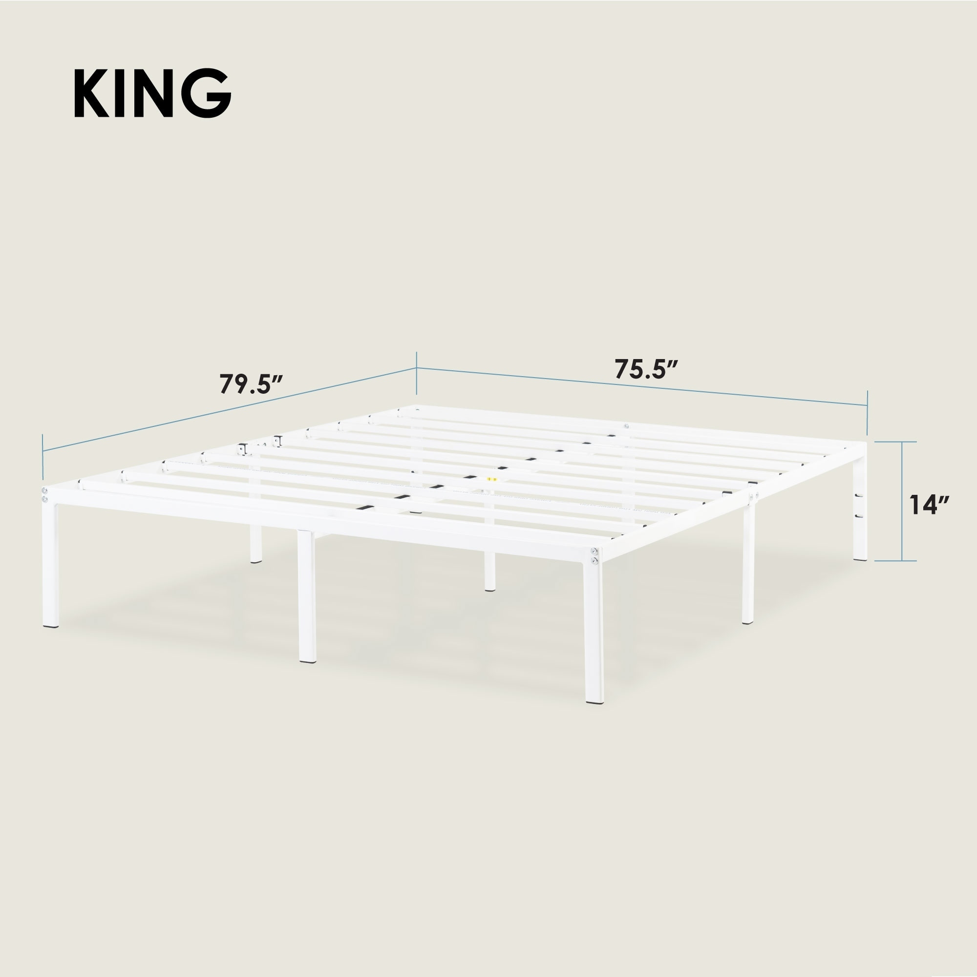 Crown comfort size 18 inch metal on sale platform bed frame