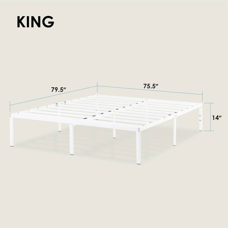 Metal 14-inch Platform Bed Frame By Crown Comfort