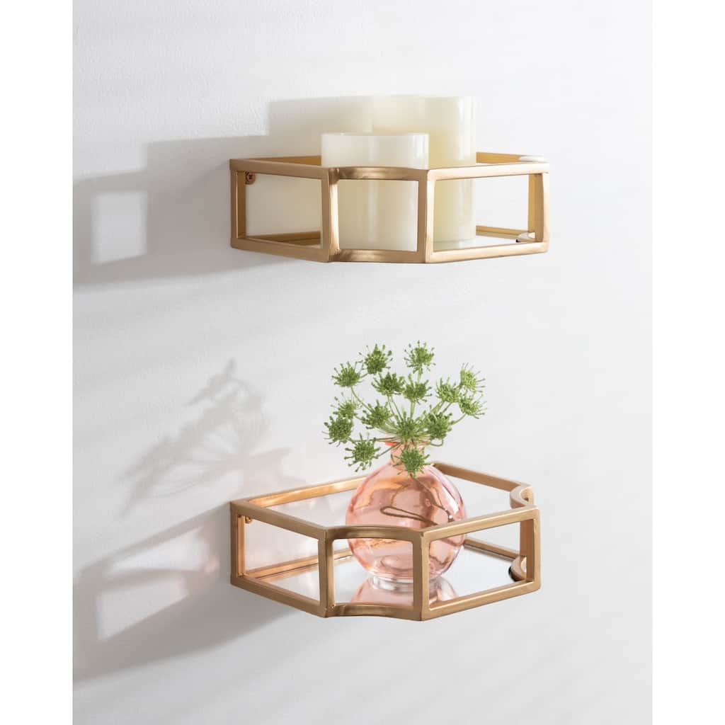 Kate and Laurel Ciel Wall Sconce Shelf Set