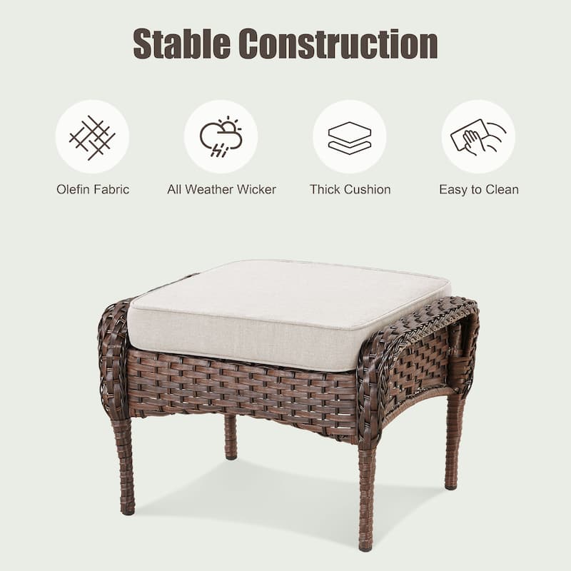 Pocassy Outdoor Fire Pit Table with Swivel Chair Sofa Ottoman Set.