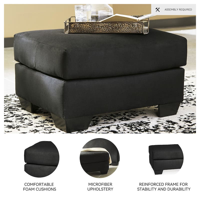 Signature Design by Ashley Darcy Contemporary Black Ottoman