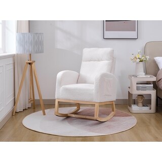 Modern Decorative Rocking Chair with Solid Wood Legs - Bed Bath ...
