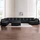 Option 13 Seater Sectional With 6 Ottomans,Black