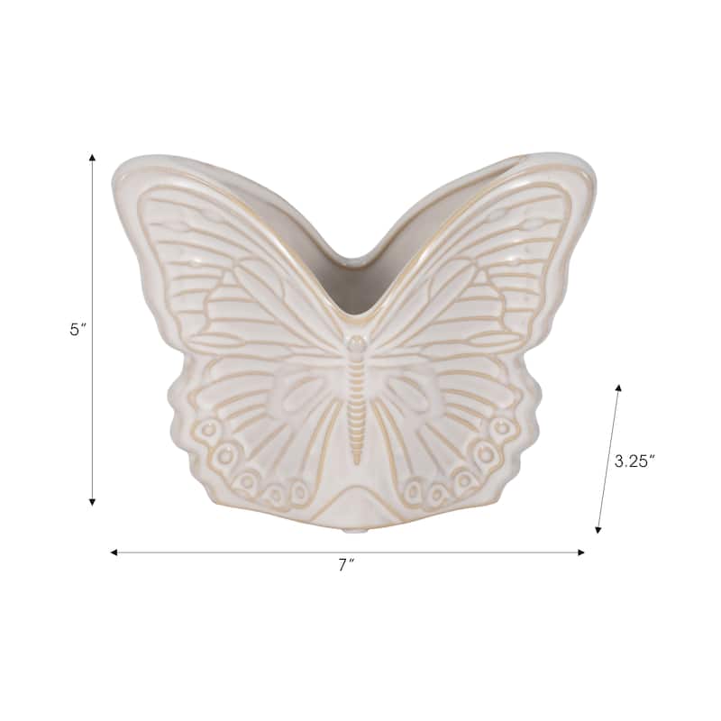 Butterfly Ceramic Planter for Indoor or Outdoor Decor