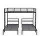 preview thumbnail 4 of 22, Full over Twin & Twin Size Bunk Bed with Built-in Shelf in Black