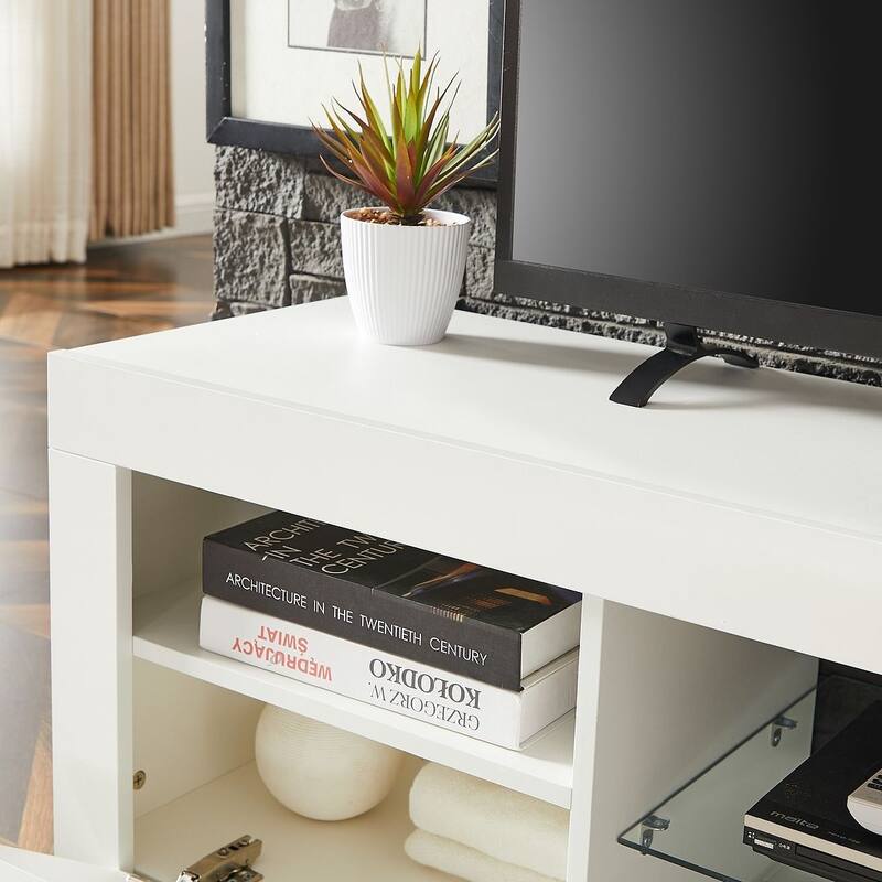 51" Classic Style Modern TV Stand with LED Lights