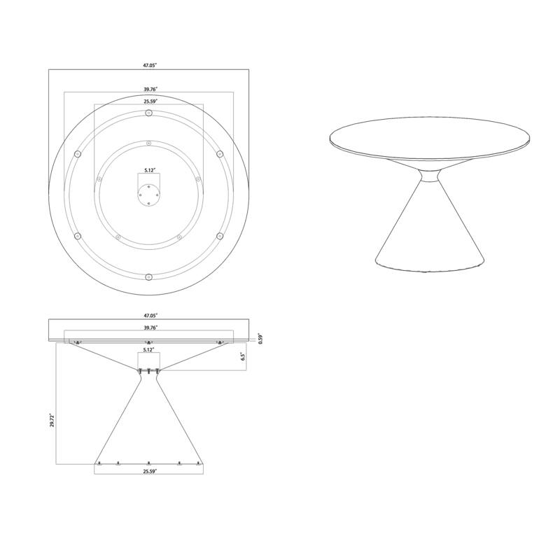 Somette Delphie Ceramic Top Dining Table