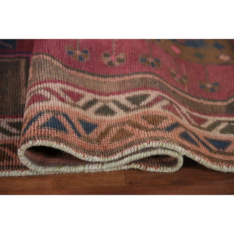 Ardebil Persian Vintage Runner Rug Handmade Wool Carpet - 3'7" x 13'4"
