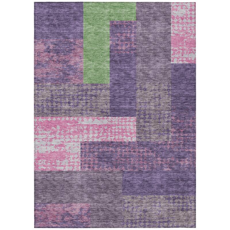 HomeRoots Geometric Transitional Rectangle Outdoor Rug