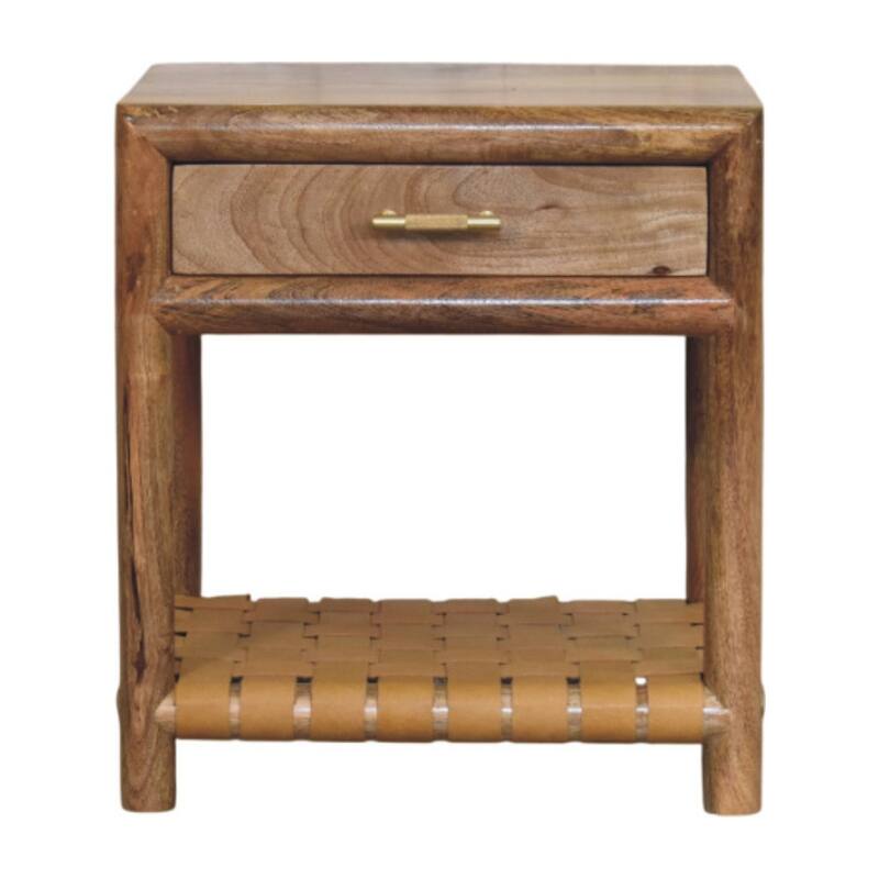 Artisan Furniture Solid Wood Regency Woven Oak-ish Nightstand with Drawer