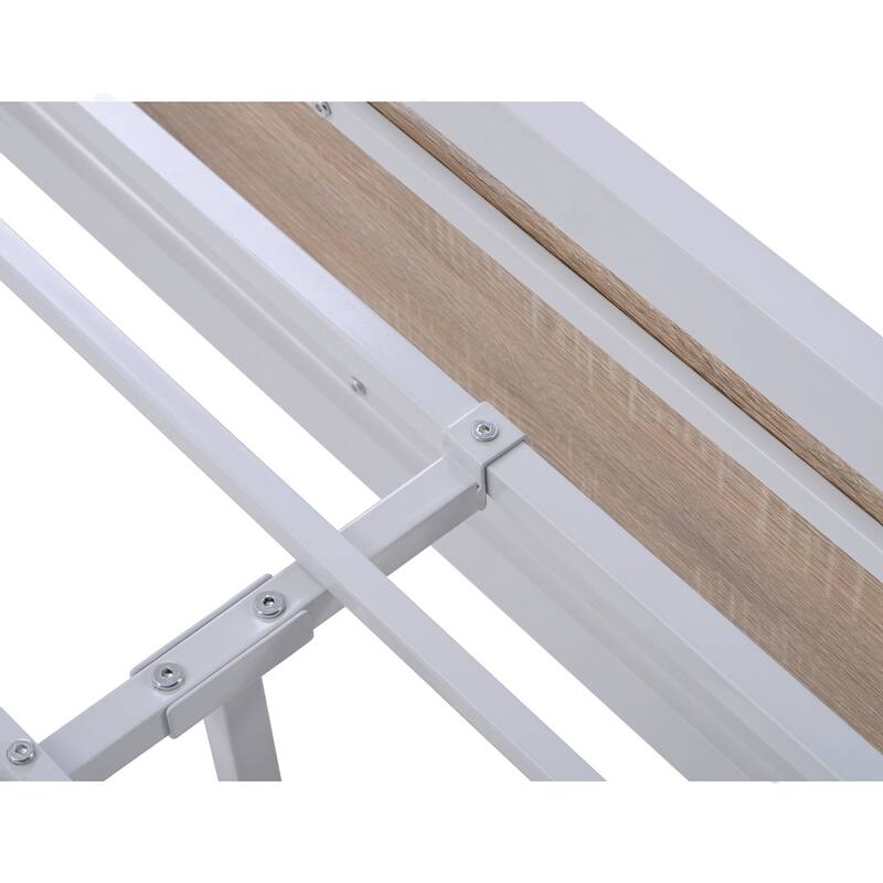 Metal and Wood Bed Frame Platform Bed