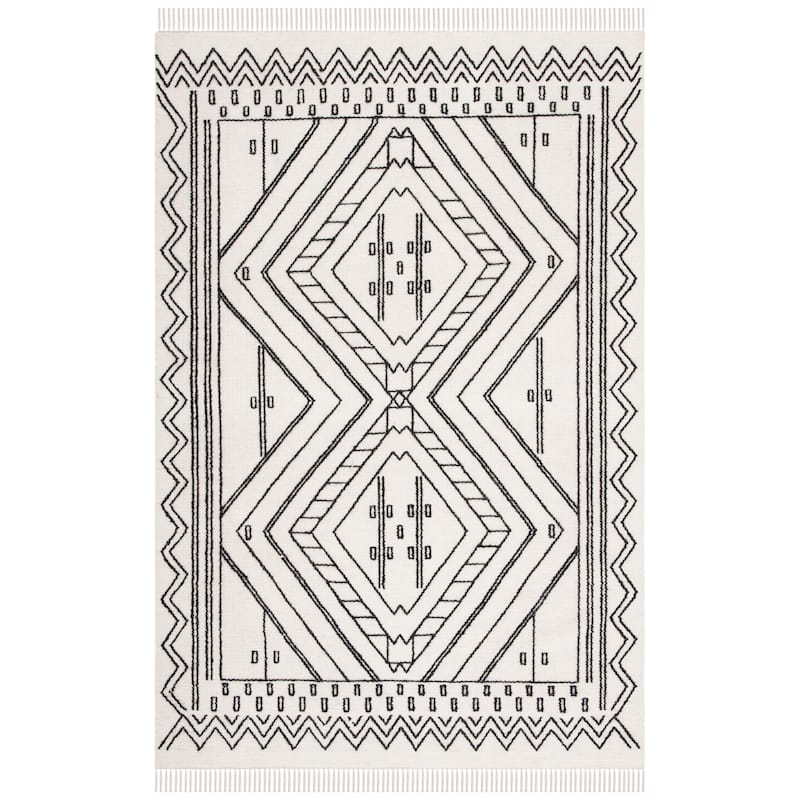 SAFAVIEH Handmade Kilim Agurne Moroccan Boho Wool Fringe Rug