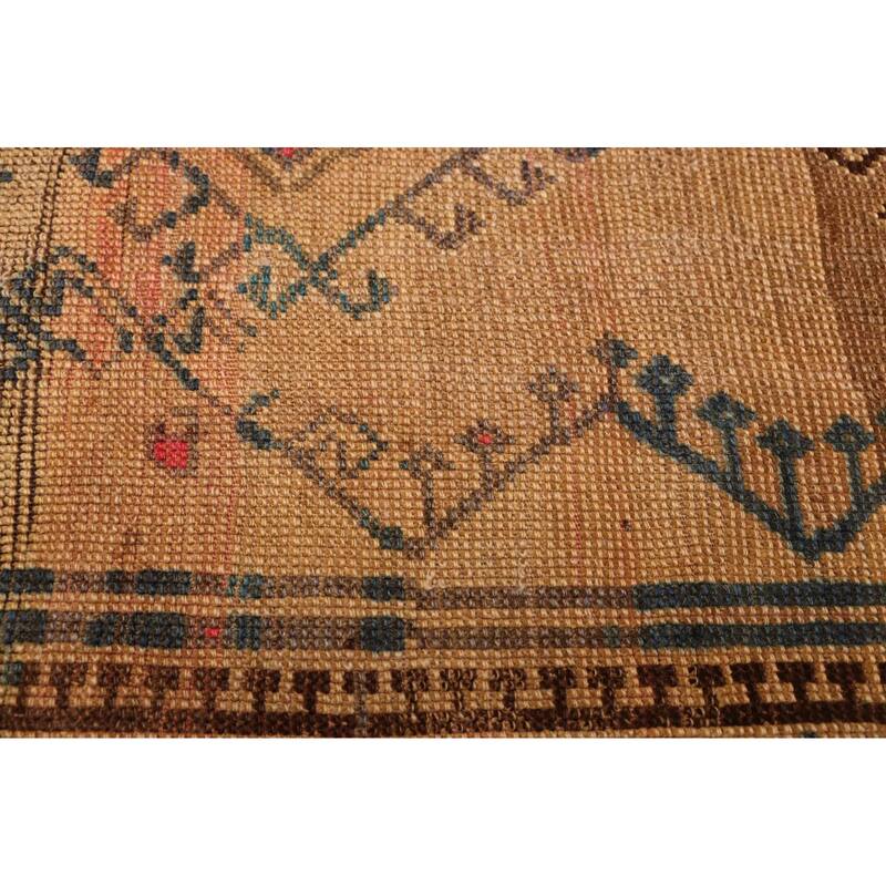 ECARPETGALLERY Hand-knotted Melis Vintage Khaki Wool Rug - 4'2 x 7'3