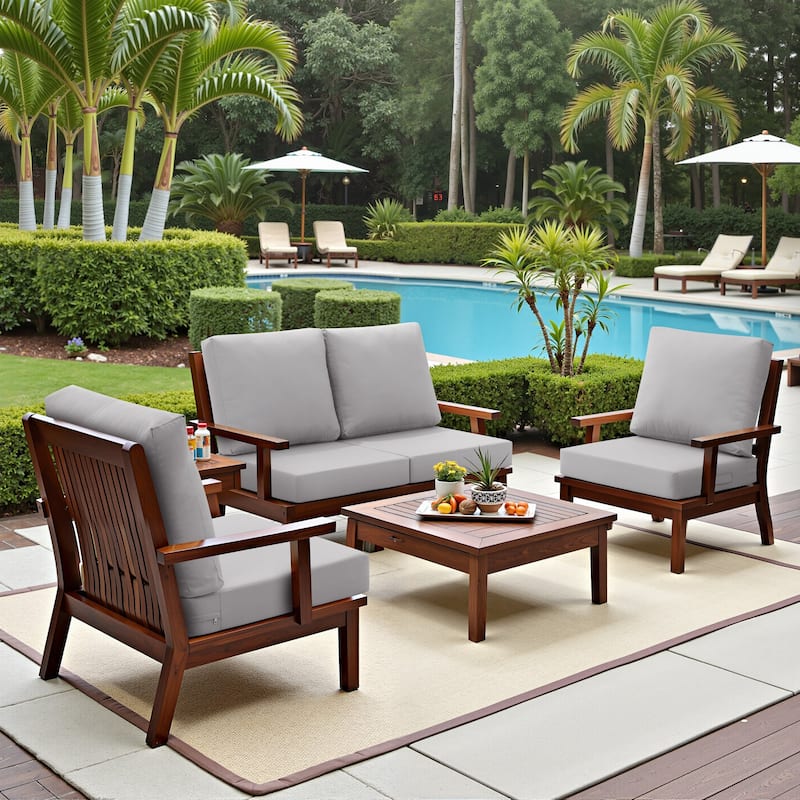 24" x 24" Outdoor Deep Seat Chair Cushion Set