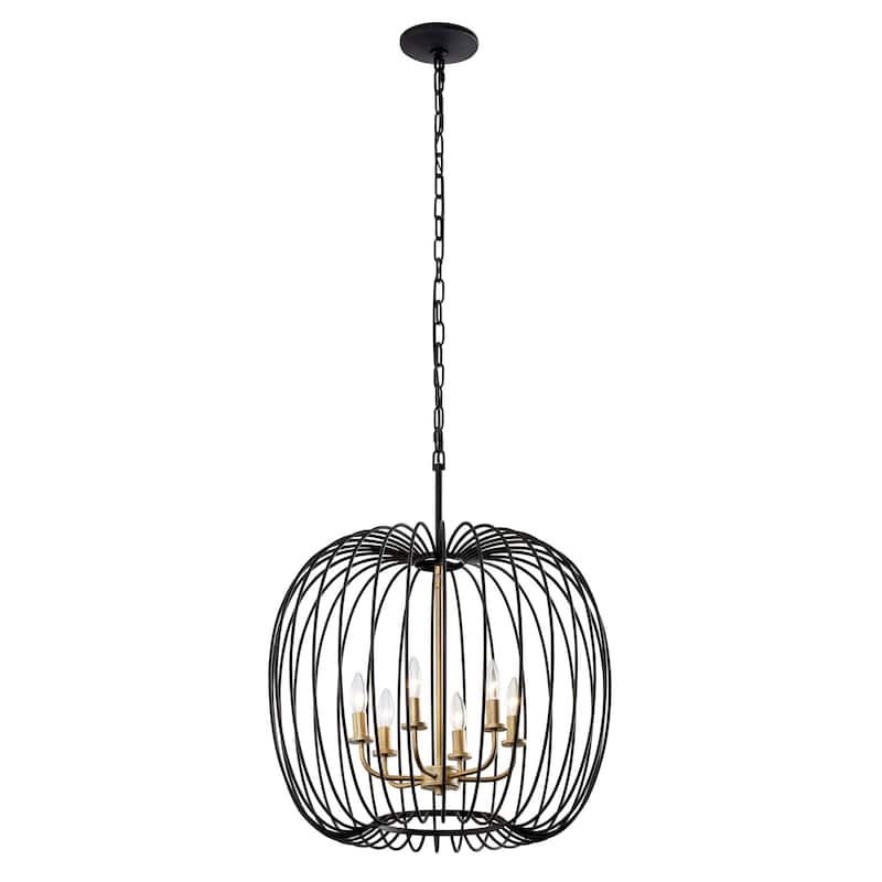 Varaluz Nico 6-Light Pendant - Carbon/Havana Gold