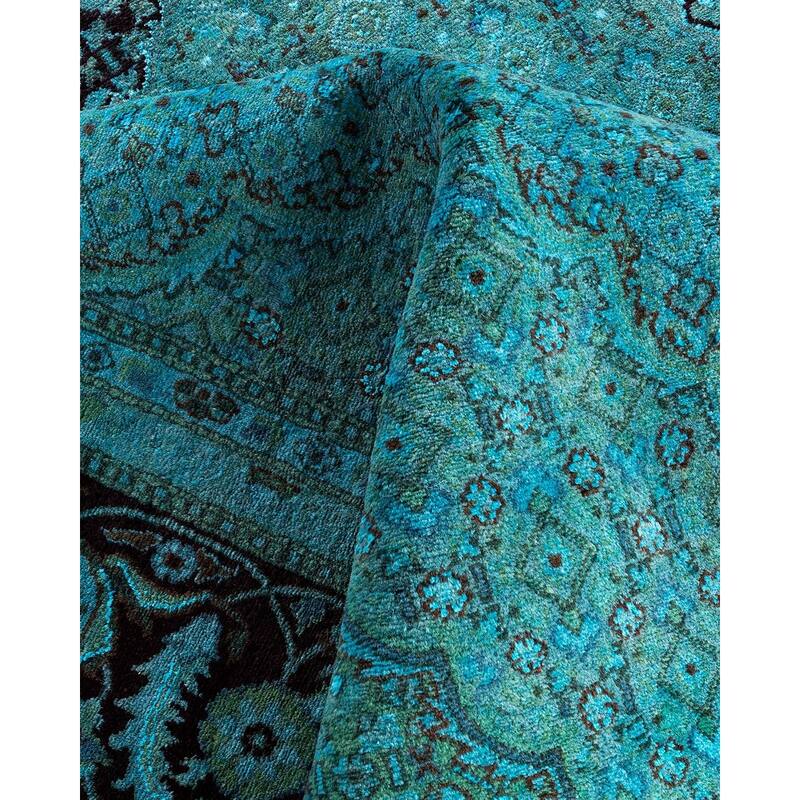 Fine Vibrance One-of-a-Kind Hand-Knotted Area Rug - Blue, 8' 2" x 10' 3" - 8' 2" x 10' 3"