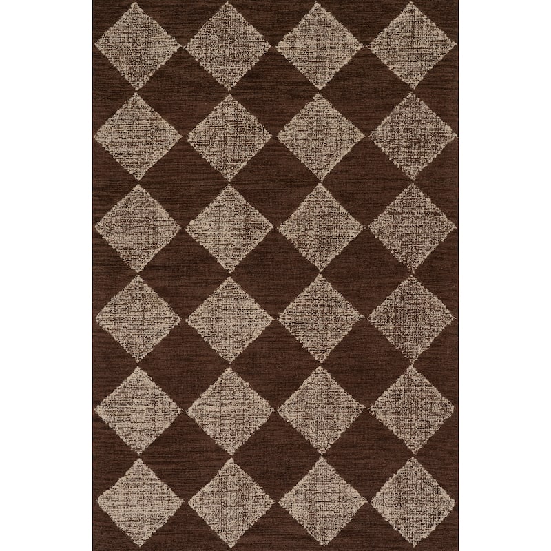 Nuloom Nivora Tufted Diamond Area Rug - 8' 6" x 11' 6" - Light Brown - Rectangle