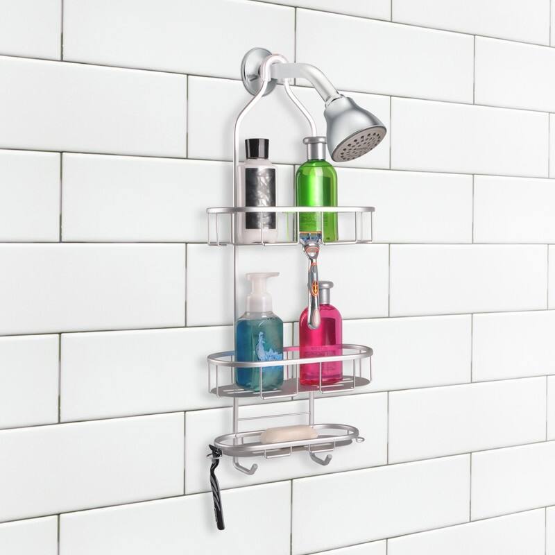Utopia Alley Rustproof Aluminum Shower Caddy - Hanging Shower Caddy Organizer with 3 Shelves, Chrome & Matte Black Finish
