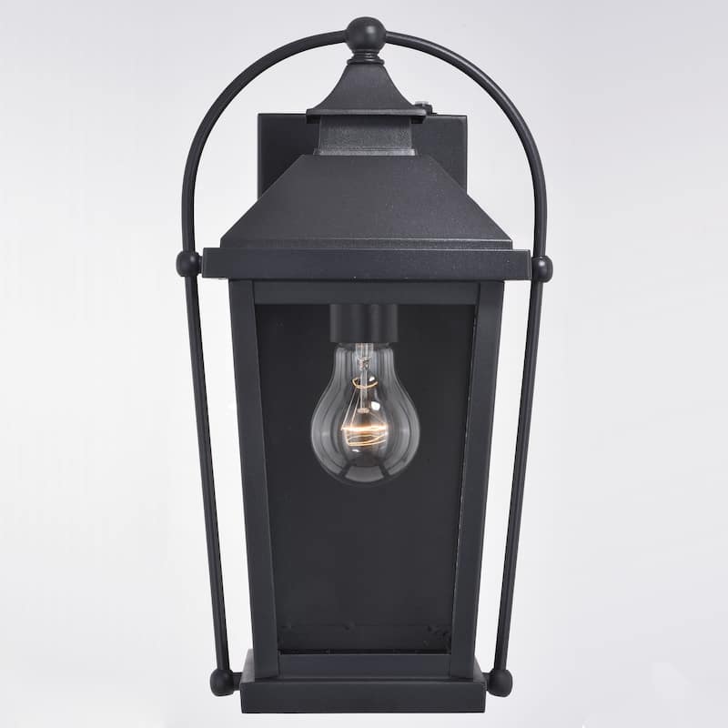 Lexington Dusk to Dawn Black Outdoor Wall Lantern Clear Glass
