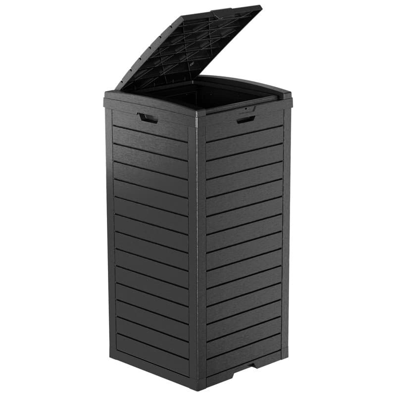 Resin Step On Curbside Trash Can & Recycling Bin - 31 gal. Black