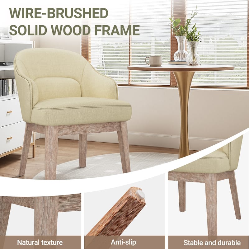 Vintage-Inspired Kitchen Chairs with Curved Backrest Tapered Metal Legs for Dining Room