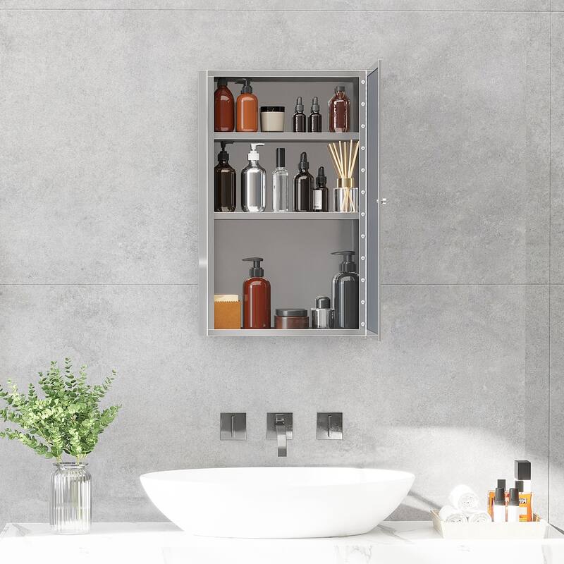 Mirrored Cabinet Medicine Cabinet Wall-Mounted Storage Organizer