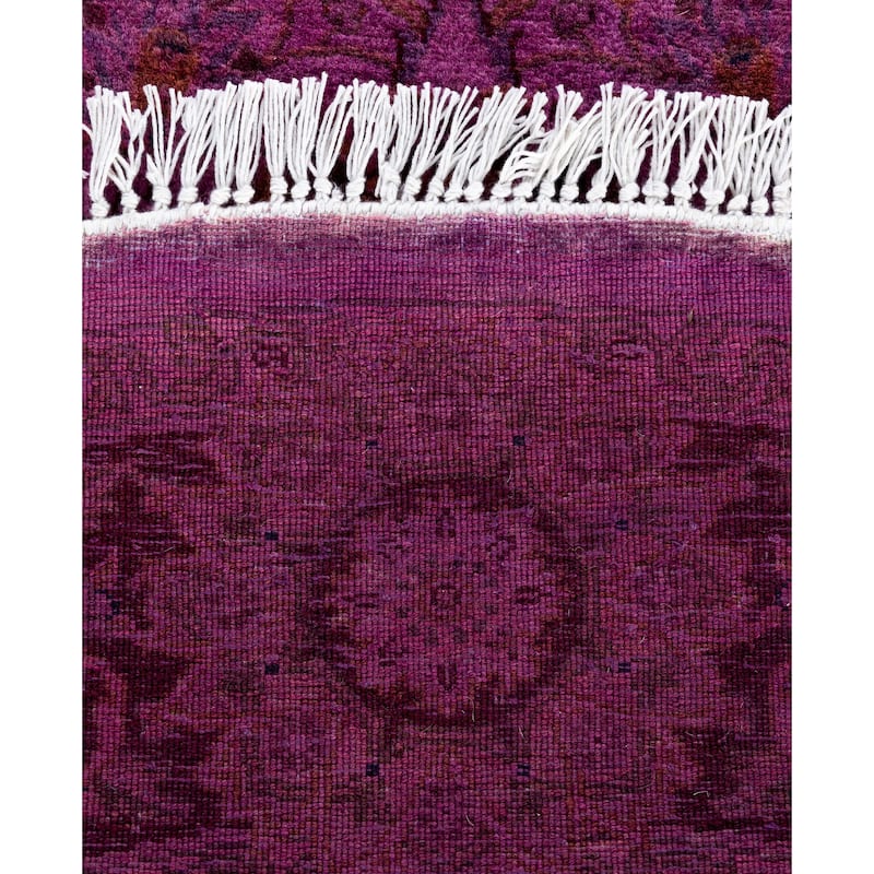 Overdyed One-of-a-Kind Hand-Knotted Area Rug - Purple - 4' 1" x 4' 1"
