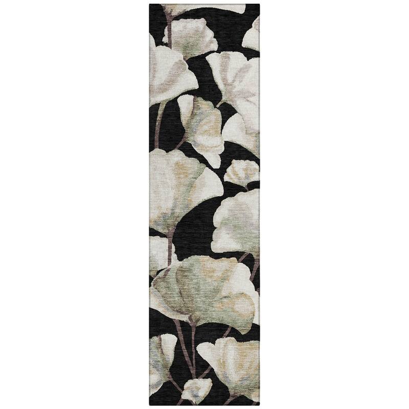 Machine Washable Indoor/ Outdoor Floral Love Chantille Rug