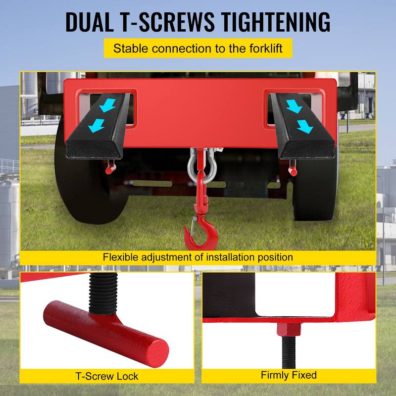 Titan Forklift Lifting Hoist Swivel Hook Mobile Crane 4400 lb. capacity lift - 4400 lb. capacity