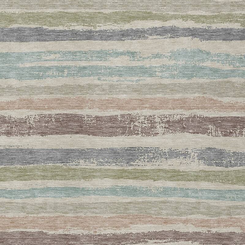 HomeRoots Striped Transitional Rectangle Outdoor Rug