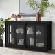 preview thumbnail 17 of 34, Porch & Den Jefferson Sliding Glass Door Stackable China Cabinet Matte Black