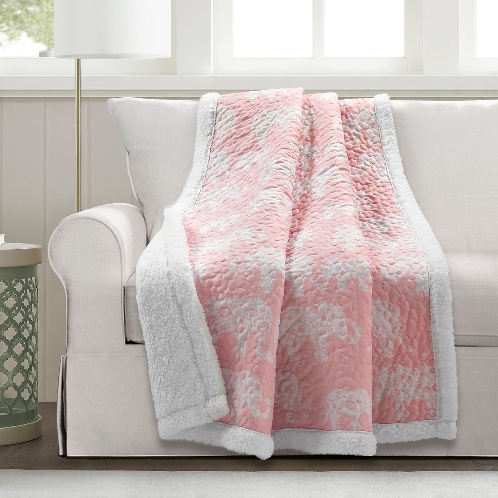 Taylor & Olive Amelia Blue Elephant Throw Blanket