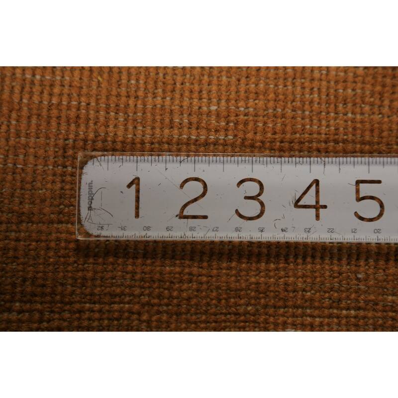 Orange Gabbeh Modern Area Rug Hand-Knotted Oriental Wool Carpet - 5'11" x 6'9"